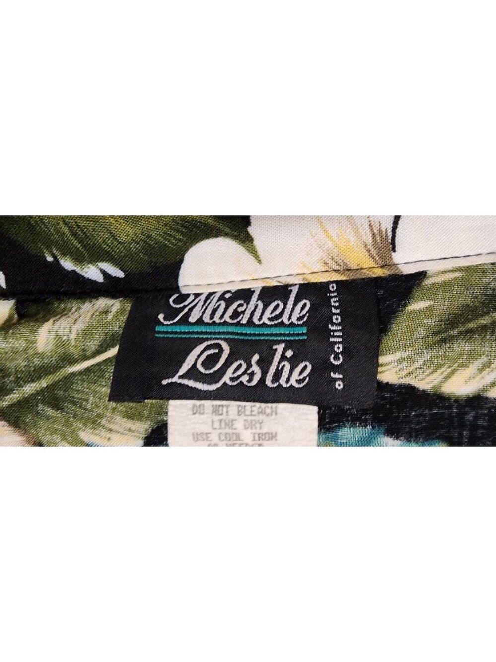 Vintage Michelle Leslie of California 2PC Rayon Tropical Floral Skirt Set Size M - Picture 11 of 11